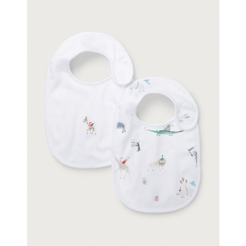 Organic Cotton Party Animals Bibs – Set of 2 | View All Baby | The White Company US
