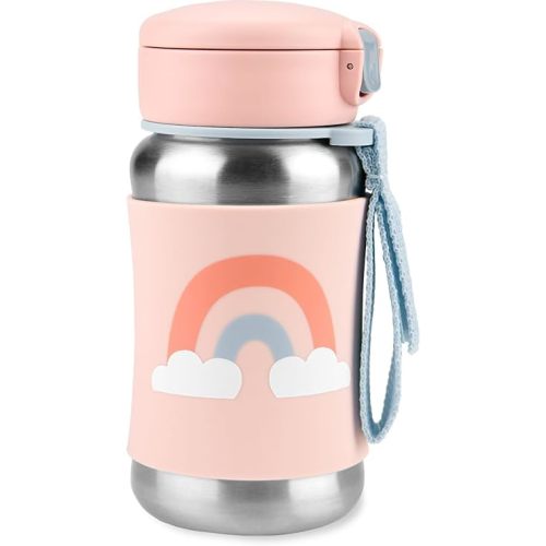 Skip Hop Toddler Sippy Cup with Straw, Sparks Stainless Steel Straw Bottle, Ice Cream