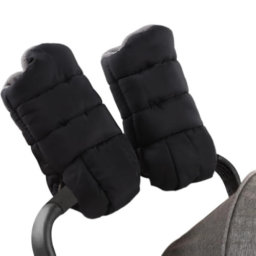 Zsedrut Stroller Gloves Universal Winter Anti-Freeze Stroller Mittens Water Repellent Hand Warmer Muff Fleece Lined,Winter Stroller Accessories (Black)