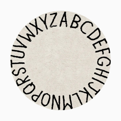 Lorena Canals Round ABC Washable Rug - Natural Black, 5' Round