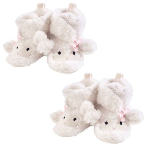 Hudson Baby Infant Girls Cozy Fleece and Faux Shearling Booties, Girl Lamb 2-Piece