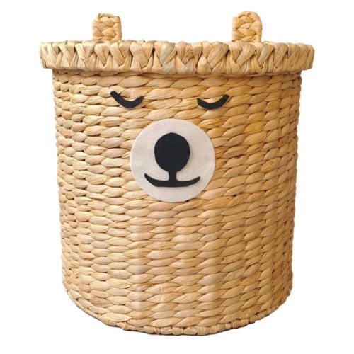 Tiny Dreamers Bear Water Hyacinth Laundry Hamper