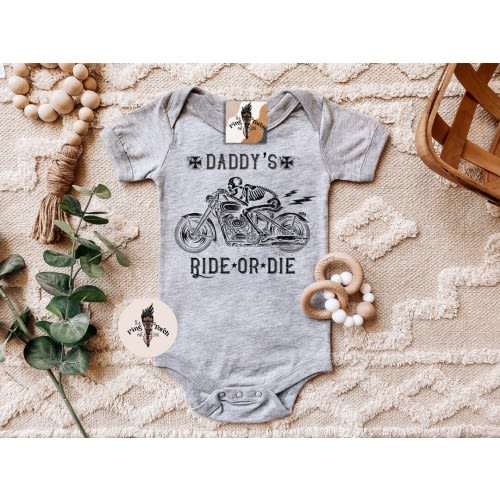 Daddy's Ride or Die bodysuit, Motorcycle baby Tee, Ride or Die one piece, Father's Day Motorcycle baby, Daddy's Ride or Die baby clothes