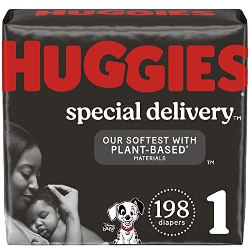 Hypoallergenic Baby Diapers Size 1, 198 Ct, Huggies Special Delivery, Softest Diaper, Safe for Sensitive Skin