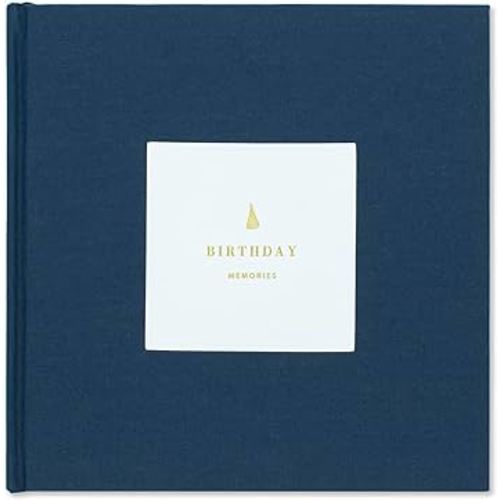Promptly Journals, My Birthday Memories: A 20-Year Keepsake (Navy, Blue, Linen) | Birthday Memory Journal | Yearly Memory Journal | Birthday Gifts for Adults |