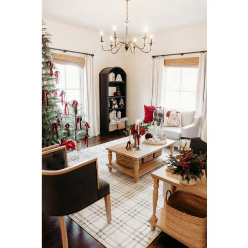 Free Shipping! My Texas House Finley 7'10 x 9'10 White Grey Plaid Farmhouse Rug Durable Living Room Carpet