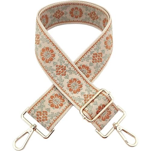 2" Wide Handbag Strap Purse Straps Replacement Adjustable Guitar Strap Cross-Body Bag Straps with Gold Metal Buckles