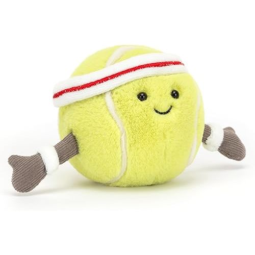 Jellycat Amuseables Tennis Ball Stuffed Toy, 3.5 inches - Tennis Ball Plush for Sports Fans