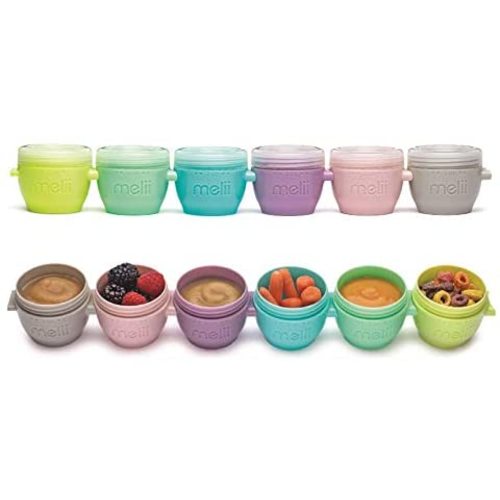 melii Snap & Go Baby Food Freezer Containers & Snack Containers, 2oz/59ml, 6 Pack