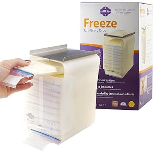 Fairhaven Health Milkies Freeze Organizer for Breast Milk Storage Bags Freezer | Breastmilk Storage Container Storing System for Freezing Breastmilk | Use with Standard Milk Bags