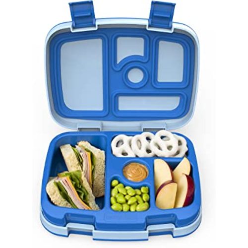 Bentgo® Kids Bento-Style 5-Compartment Lunch Box - Ideal Portion Sizes for Ages 3 to 7 - Leak-Proof, Drop-Proof, Dishwasher Safe, BPA-Free, & Made with Food-Safe Materials (Blue)