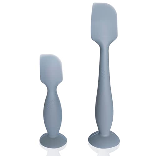 LOTBILL Diaper Cream Spatula, 2 Pack Butt Spatula Baby, Full-Size + Mini Silicone Diaper Cream Applicator for Babies, Newborn Baby Necessities (Blue)