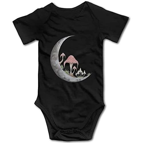 Mushroom Moon Baby Bodysuit -Newborn Infant Baby Bodysuit Long Sleeve 0-24 Months White