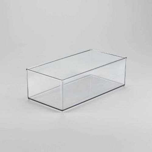12" X 6" X 4" All Purpose Storage 1/2 Storage Bin - Brightroom™: Clear Plastic Decorative Container, No Assembly Required