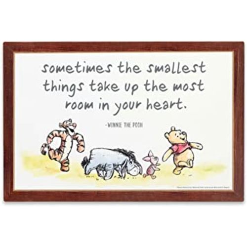 Open Road Brands Disney Winnie The Pooh Room in Your Heart Nostalgic Wood Wall Decor for Nursery, Bedroom or Play Room