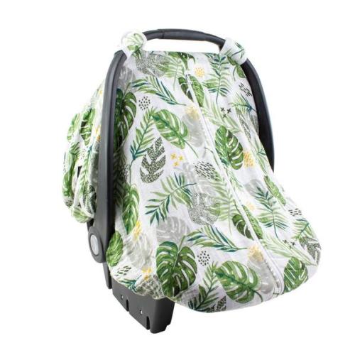 Rainforest Leaf Print Car Seat Cover| Breathable Muslin Carseat Canopy – Bebe au Lait