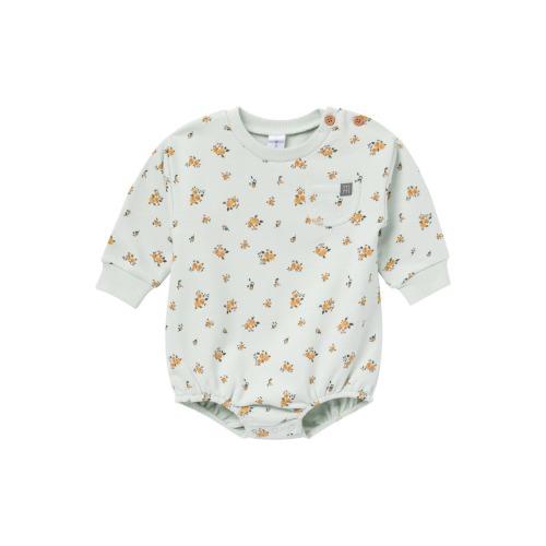 Long Sleeve Bubble Romper with Accent Pocket, 3-6M