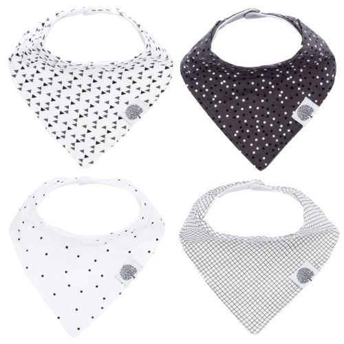 Parker Baby Co. 4 Pack Bandana Drool Bibs - Shadow Set