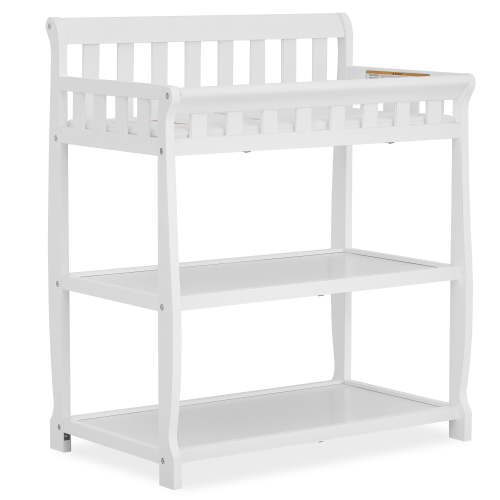 Dream On Me Ashton Changing Table, New Zealand Pinewood, 1 inch Mattress Pad included, White