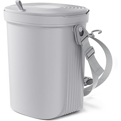 Trash Can for Car Garbage: Leakproof Silicone Car Waste Bin w/Lid for Drivers and Passengers; 2 Gallon Garbage Container for Vehicle, Sedan, SUV, Van, MPV & Truck (Gray)