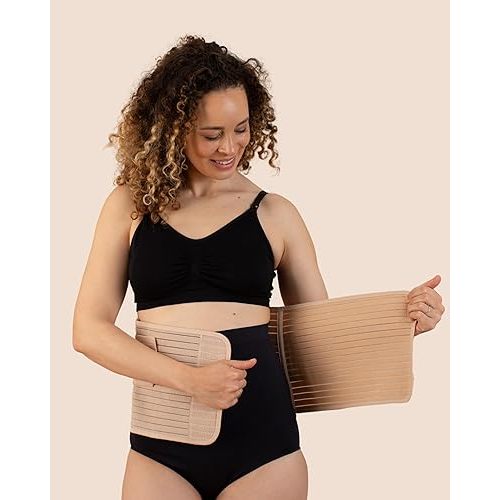 Post-Pregnancy Belly Band, Post-Partum, Recovery & Support, C-Section Recovery, Pelvic Floor Recovery, Bamboo (TAN, Large)