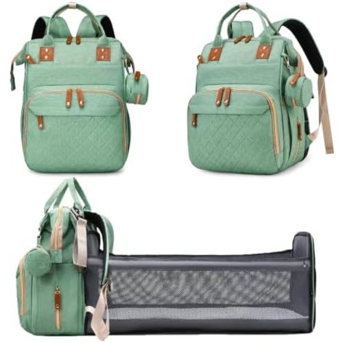 Diaper Bag with Changing Station, Baby Backpack with Foldable Changing Pad