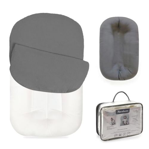 Baby Lounger - Snuggle Cozy Me Infant Lounger for Newborns | Breathable & Soft, Portable Awake-Time Pad, Essential Baby Gift (Lounger Cover Included)