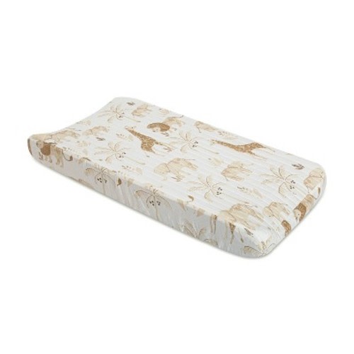 Crane Baby Cotton Quilted Changing Pad Cover, Color: Kendi Animals