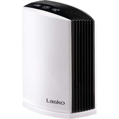 Lasko LP200 HEPA Desktop Air Purifier with Timer for a Cleaner,Fresher Home Environment –2-Stage Filtration Removes Smoke, Odors, Pet Dander, Virus Sized Particles,Pollen, 14.75" x 7.3” x 10.3”, White