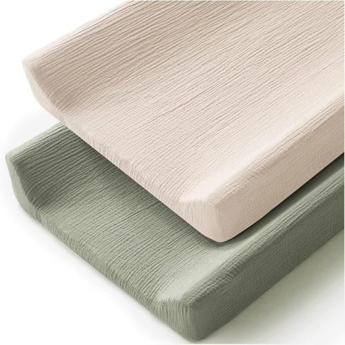 Changing Pad Cover for Neutral Baby Muslin Soft Cotton Diaper Changing Table Pad Cover Changing Pad Sheets for Girls and Boys - 2 Pack