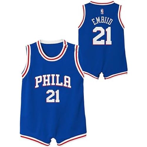 Joel Embiid Philadelphia 76ers NBA Baby Infants 12-24 Months Blue Icon Edition Romper Onesie Player Jersey (US, Age, 24 Months)
