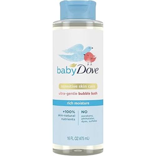 Baby Dove Bubble Bath Rich Moisture for nourished skin and bath time fun Sensitive Skin Care with skin-natural nutrients 16 oz