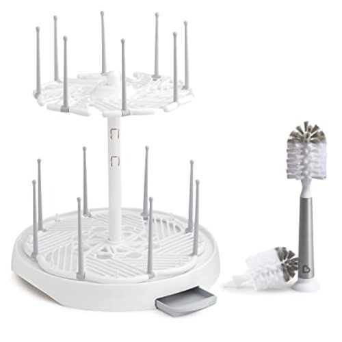 Munchkin® High Capacity Drying Rack and Shine™ Stainless Steel Bottle Brush - Drying Rack + Stainless Steel Bottle Brush