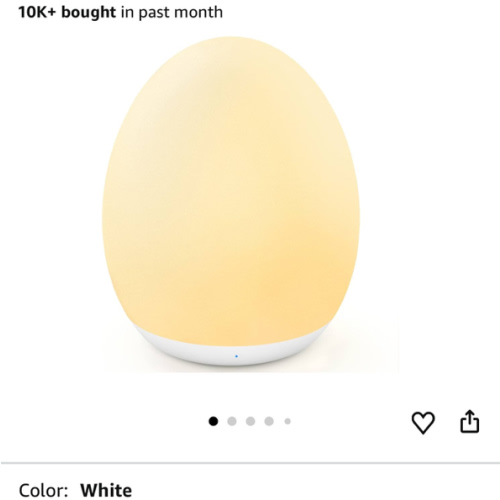 MediAcous Night Light for Kids, Baby Egg Light for Nursery, 7 Colors Changing & Stepless Dimming, Soft Silicone Touch Night Lamp with 1 Hour Timer, Rechargeable Nursery Night for Breastfeeding