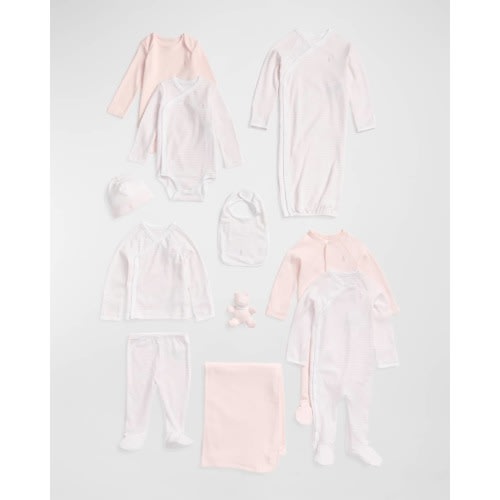 Girl's 11-Piece Organic Cotton Essential Gift Box Set, Size Newborn-9M