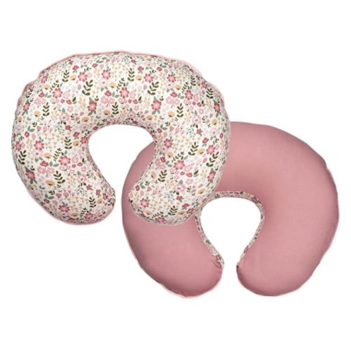 Boppy Nursing Pillow Cover, 100% Organic Cotton, Blush Cottage Garden, Fits the Original Support Boppy Pillow for Breastfeeding and Bottle Feeding, Cover Only, Nursing Support Pillow Sold Separately