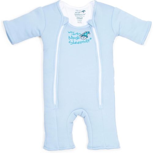 Magic Sleepsuit Baby Merlin's Cotton Baby Swaddle Transition Product - Soft and Cozy Design, Double Zipper for Easy Diaper Changes, Promotes Safe Sleep, 3-6 Months - Blue - Small (12-18lbs)