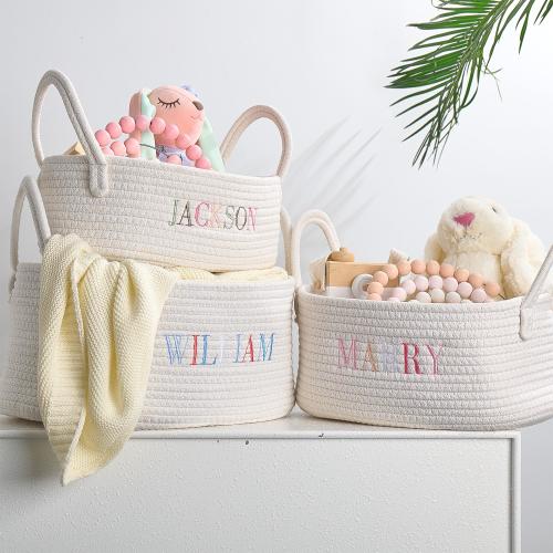 Personalized Baby Basket, Personalized Baby Shower Gift Basket, Rope Cotton Baby Gift Basket, Baby Gift Basket, Toy Basket, Easter Basket