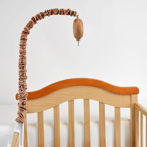 Baby Mobile arm with Music Box Spinner, Imitation Wood 35 lullabies Crib Mobile Motor ,Volume Control，26 inches Crib Mobile arm Mobile Holder