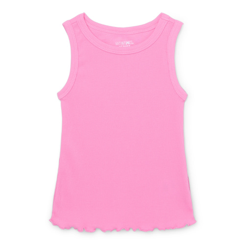 Garanimals Toddler Girl Solid Rib Tank with Lettuce Hem, Sizes 18M-5T