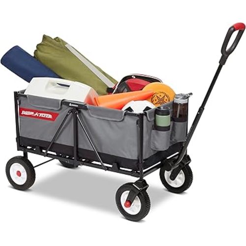 Radio Flyer The Beast EZ Fold Maximum Capacity Heavy-Duty Kid & Cargo Wagon, Collapsible Wagon for Ages 1.5-6 Gray