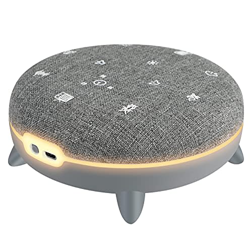iHoven Portable Sound Machine, White Noise Sound Machine with Night Lights 7 Soothing Natural Sounds Sleep Timer Rechargeable Bluetooth Spearker for Adults Baby Kids Sleeping Relaxation