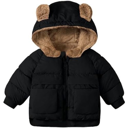 TUONROAD Baby Girls Coats for 6 Months-5 Years Toddlers Boy Winter Jacket Warm Bear Hooded Outdoor Coats Size 5