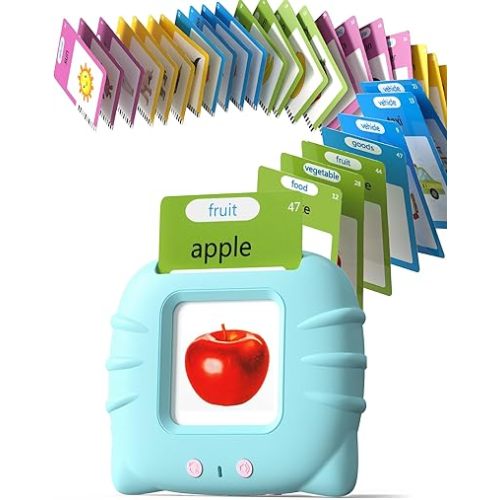 Talking Flash Cards for Toddlers 1 2 3 4 Year Olds, Montessori Language Learning with 224 Words, Pocket Speech Therapy and Autism Playthings, Children's Sensory Educational Device