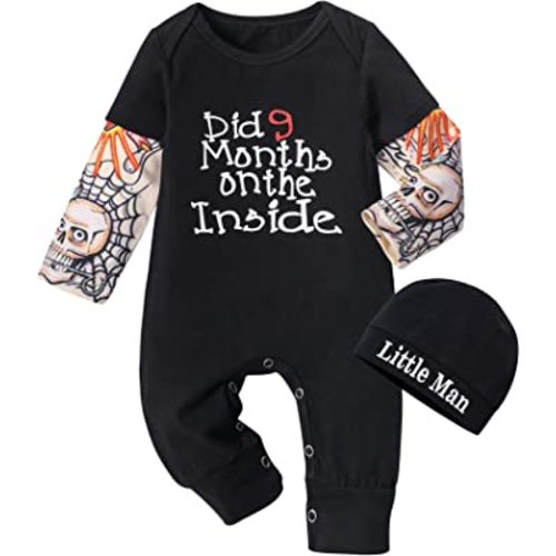 Baby Boy Clothes, Long Sleeve Letter Print Romper One Piece Jumpsuit Baby Clothes