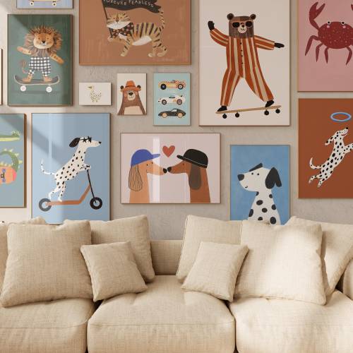 Bundle of 100 Nursery Prints - Kids Room Wall Art Collection - Baby Room Decor - Playful Animal Prints - Eclectic Nursery Wall Art