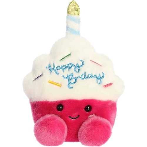 Aurora® Adorable Palm Pals™ Sparkle Birthday Cupcake™ Stuffed Animal - Fun Collectible Plush For Kids and Adult Collectors - Perfect for Decorating Rooms and Birthday Gifts - Pink 4.5 Inches