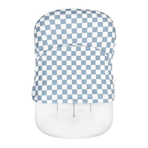 DILIMI Baby Lounger Cover for Boys and Girls, Removable Cover Ultra Soft Comfortable Lounger Slipcover, Blue Checkerboard (Lounger not Included)