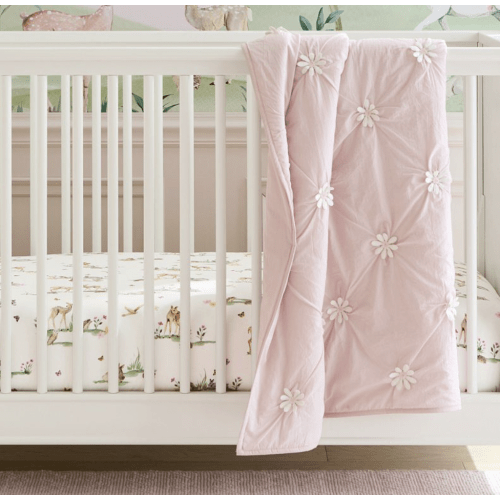 AERIN Daisy Baby Quilt, Embroidered Cotton | Pottery Barn Kids