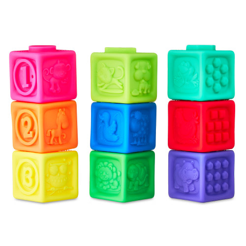 Spark Create Imagine Sensory Stacking Blocks, Vinyl, 9 Pieces